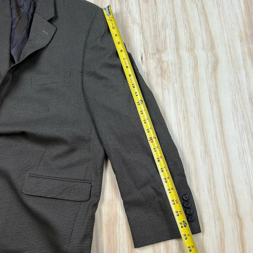 Lauren Ralph Lauren Blazer Mens 48R Brown Houndstooth Sport‎ Coat Jacket